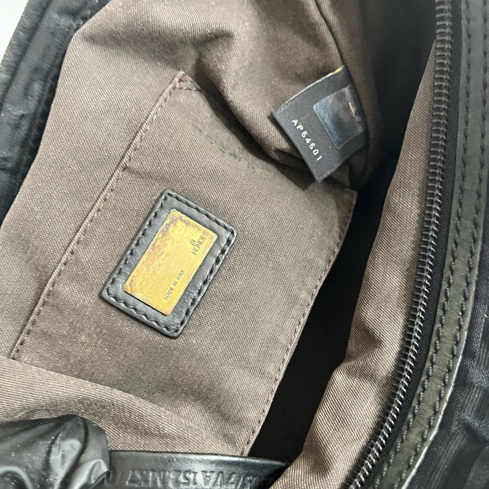 Fendi Black Tonal FF Jacquard Messenger Bag - Picture 13 of 16
